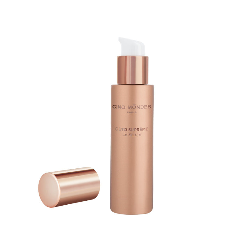 patented age-defying serum containing Géto extract from Okinawa, Japan, a renowned Blue Zone.