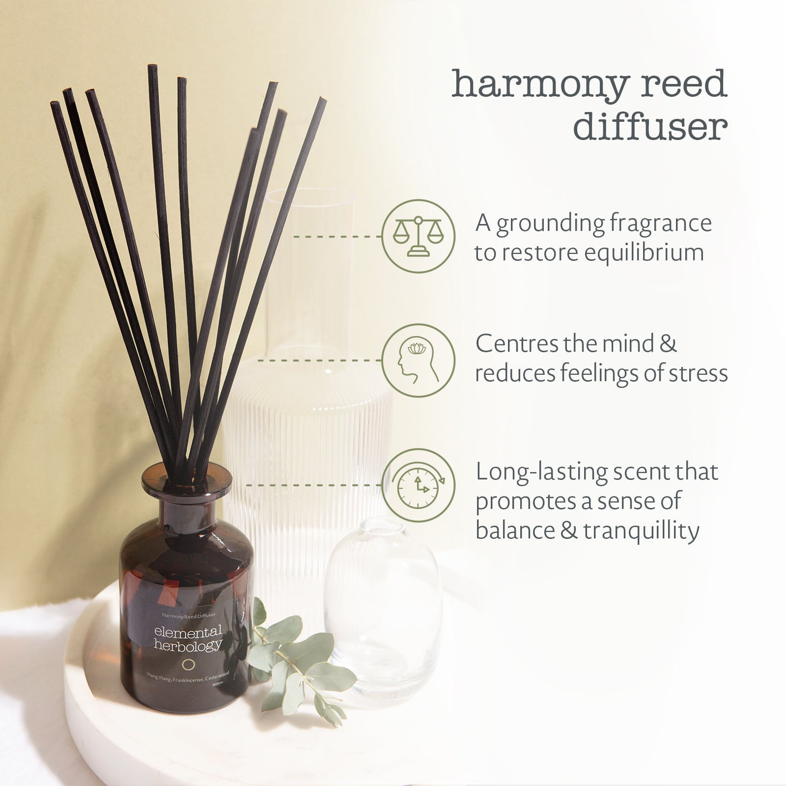 Harmony Ylang Ylang & Cedarwood Aromatherapy Reed Diffuser (5.8 fl.oz., 173ml)