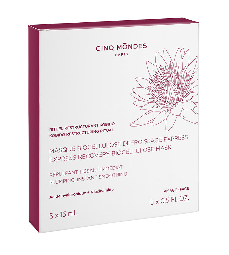 Instant plumping and smoothing biocellulose sheet mask with Hyaluronic Acid, Glycine, Niacinamide and Aloe Vera