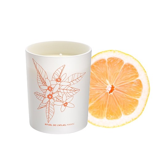 100% soy-based, aromatherapy candle with orange blossom essential oil